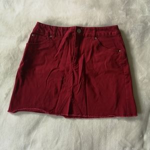Red Denim Skirt | Size S